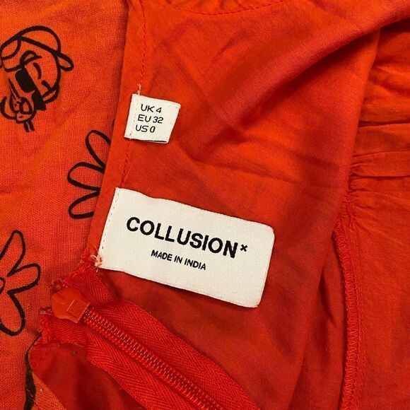 Collusion asos orange tropical fun print dress - Picture 7 of 9